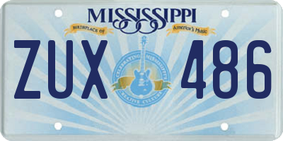 MS license plate ZUX486