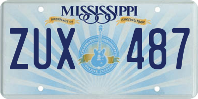 MS license plate ZUX487