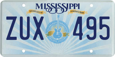 MS license plate ZUX495