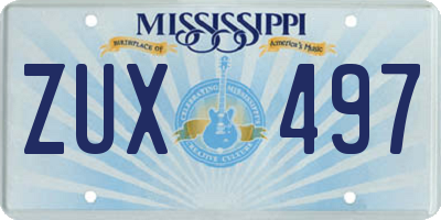 MS license plate ZUX497