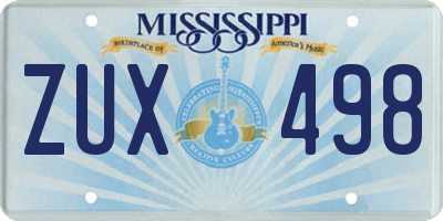MS license plate ZUX498