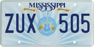 MS license plate ZUX505