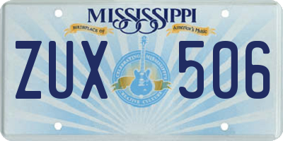 MS license plate ZUX506