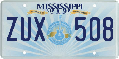 MS license plate ZUX508