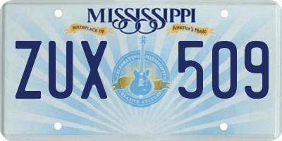 MS license plate ZUX509