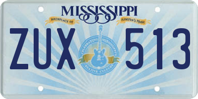 MS license plate ZUX513