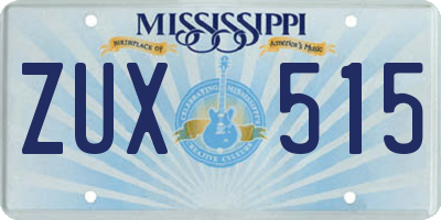 MS license plate ZUX515