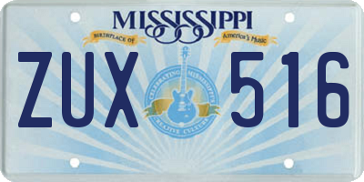 MS license plate ZUX516