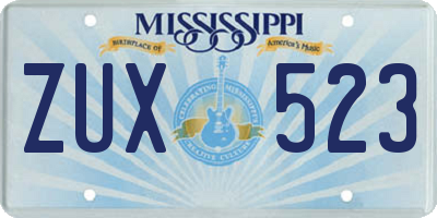 MS license plate ZUX523