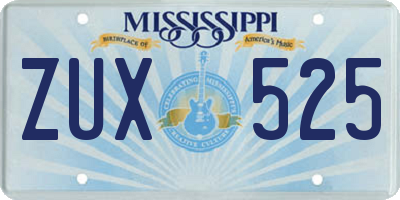 MS license plate ZUX525