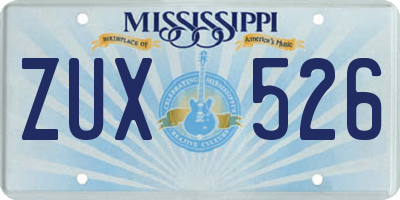 MS license plate ZUX526