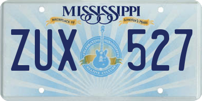 MS license plate ZUX527