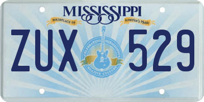 MS license plate ZUX529