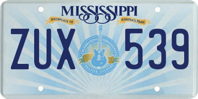 MS license plate ZUX539