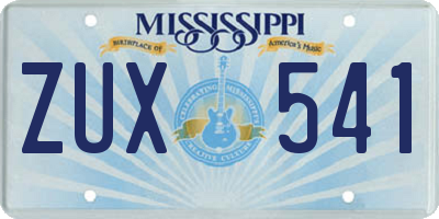 MS license plate ZUX541