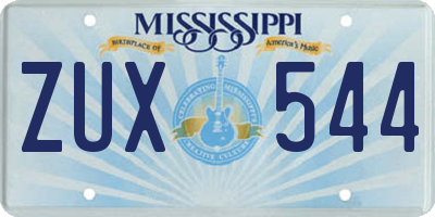 MS license plate ZUX544