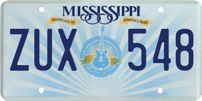MS license plate ZUX548