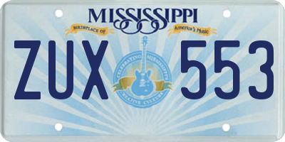 MS license plate ZUX553