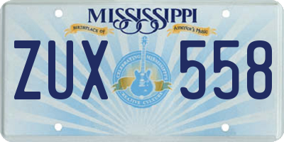 MS license plate ZUX558
