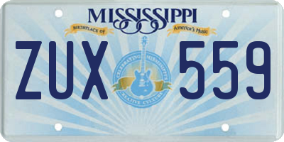 MS license plate ZUX559