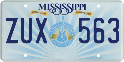 MS license plate ZUX563