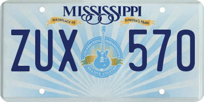 MS license plate ZUX570
