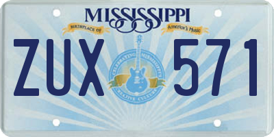 MS license plate ZUX571