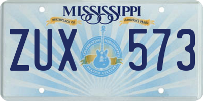 MS license plate ZUX573