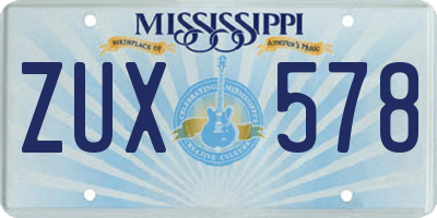 MS license plate ZUX578