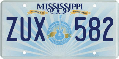 MS license plate ZUX582