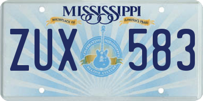 MS license plate ZUX583