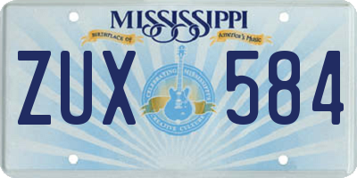 MS license plate ZUX584
