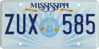 MS license plate ZUX585