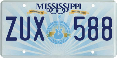 MS license plate ZUX588