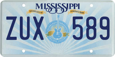 MS license plate ZUX589