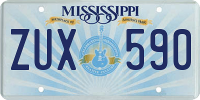 MS license plate ZUX590