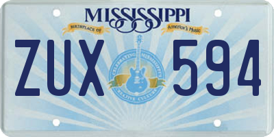 MS license plate ZUX594