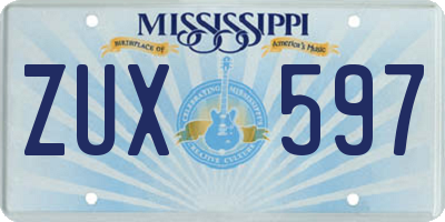 MS license plate ZUX597