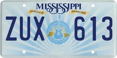 MS license plate ZUX613