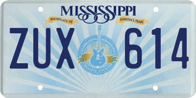 MS license plate ZUX614