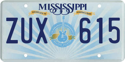 MS license plate ZUX615
