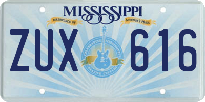 MS license plate ZUX616