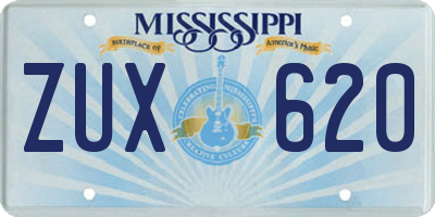 MS license plate ZUX620