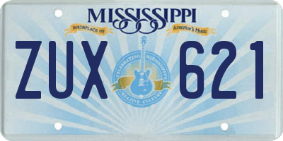MS license plate ZUX621