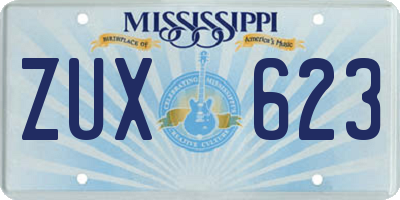 MS license plate ZUX623