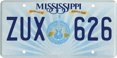 MS license plate ZUX626
