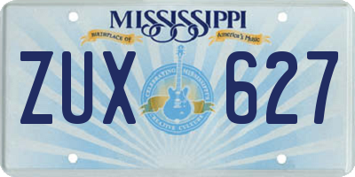 MS license plate ZUX627