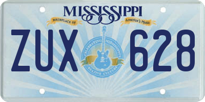 MS license plate ZUX628