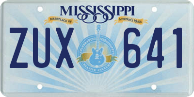 MS license plate ZUX641