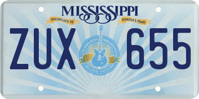 MS license plate ZUX655